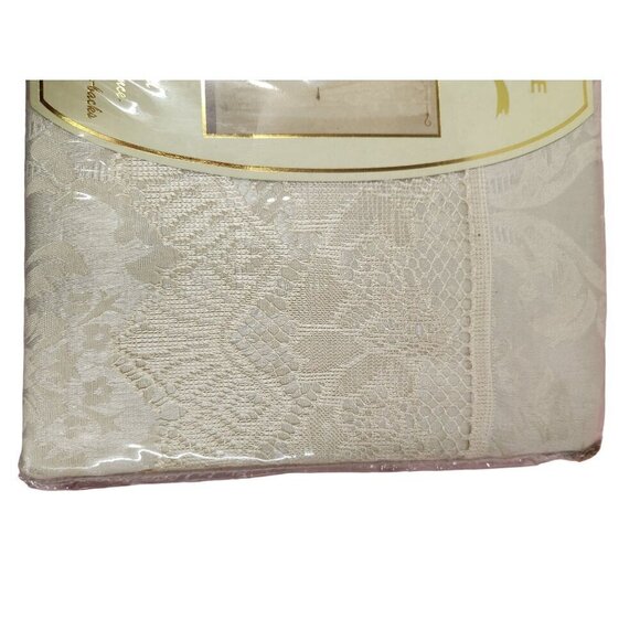 Irene Estex Jacquard Panel With Lace Valance Voile Liner and 2 Tie-backs 60x63 B - Picture 6 of 12